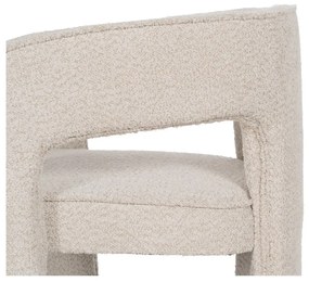 Beżowy fotel z materiału bouclé – Ixia
