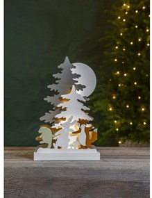 Świąteczna drewniana dekoracja dekoracja LED Star Trading Forest Friends, wys. 44 cm