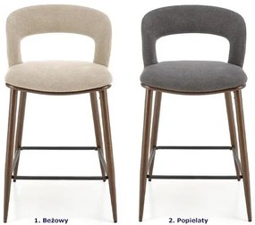 Beżowe krzesło barowe z oparciem - Bleros