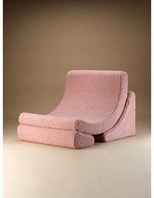 Różowy fotel dziecięcy z materiału bouclé Moon – Wigiwama