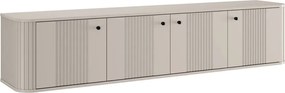 Szafka RTV wisząca Vesper 4D 187 cm - kaszmir / czarne uchwyty