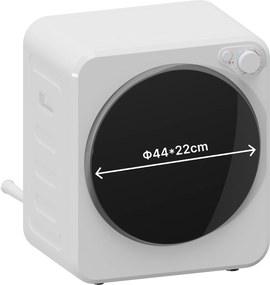 HOMCOM Mini suszarka do ubrań 4 kg z 5 programami do 60℃ 800W/400W suszarka wywiewna z odwracalnym bębnem ze stali nierdzewnej, biały | Aosom PL