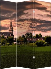 Parawan - Krajobraz z kościołem (126x170 cm)