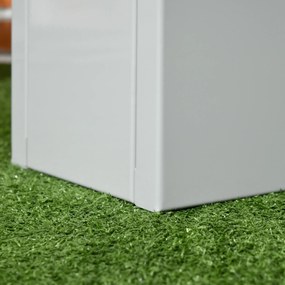 Outsunny Skrzynka do Sadzenia Stalowa z Otworem Drenażowym na Balkon Długa Szara 91x22x22cm | Aosom PL