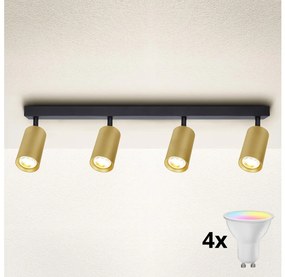 Brilagi - LED ściemnialna oprawa punktowa SELE GOLDEN 4xGU10/6,5W/230V czarny/złoty