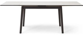 Czarno-biały rozkładany stół w dekorze dębu Hammel Single, 120 x 80 cm