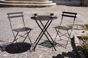 Składane krzesło restauracyjne zewnętrzne Semplici, czarne