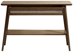 Brązowa konsola z blatem w dekorze dębu 40x110 cm Barrali – Unique Furniture