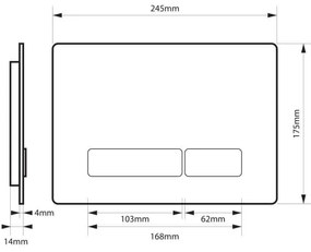Przycisk spłukujący szklany czarny IPPO