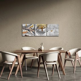 Obraz - Kolaż (z zegarem) (90x30 cm)