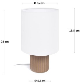 Biało-naturalna lampa stołowa z tekstylnym kloszem (wys. 28 cm) Eshe – Kave Home