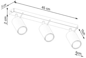 Trzpunktowa czerwona lampa w loftowym stylu - M064-Nona