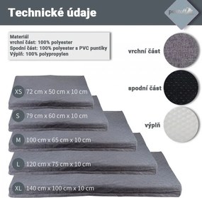 Poduszka dla psa w rozmiarze XL, jasnoszara, 140 x 100 x 10