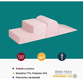 Piankowy 3-elementowy zestaw, plac zabaw dla dziecka, welurowy, beżowy - meowbaby®