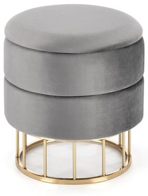 MINTY pufa ze schowkiem popielaty złoty chrom elegancka nowoczesna wygodna