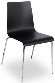 Nowoczesne krzesło konferencyjne czarny + chrom R0-W49