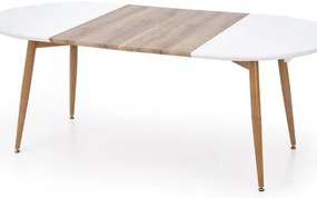 Stół EDWARD 120(200)x100 biały/dąb san remo rozkładany HALMAR