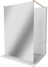 Mexen Kioto ścianka prysznicowa wolnostojąca 100 x 200 cm, lustro 8 mm, miedź szczotkowana - 800-100-002-65-50