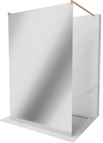 Mexen Kioto ścianka prysznicowa wolnostojąca 100 x 200 cm, lustro 8 mm, miedź szczotkowana - 800-100-002-65-50