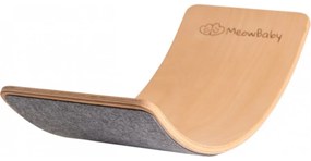 Deska do balansowania z filcem 80x30cm dla dzieci drewniany balance board, szary - meowbaby®
