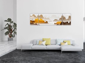 Obraz - Góry we mgle (170x50 cm)