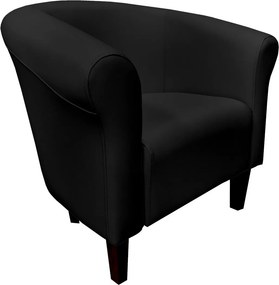 Fotel Milo tkanina Eko-skóra elegancki fotel do salonu i gabinetu : Kolor nogi - Venge, Kolor tkaniny - EKO-SKÓRA - 1D, Wysokość nogi - 15 cm
