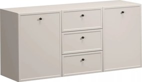 Komoda wisząca Lorini 150 cm z szufladami - kaszmir / czarne uchwyty