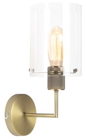 Nowoczesna lampa ścienna brązowa ze szkłem - Dome Nowoczesny Oswietlenie wewnetrzne