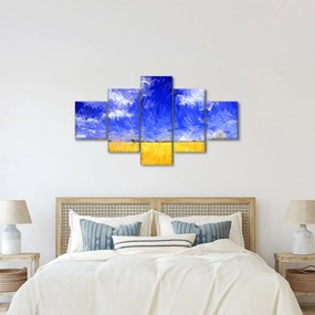 Obraz - Obraz olejny, Złote pole (125x70 cm)