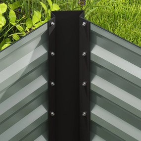 Outsunny Zestaw 2 wysokich grządek, Skrzynia Uprawna, Extra Głęboka, Metal, 120 x 60 x 60 cm, Ciemnoszary