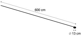 Nowoczesny system oświetlenia szynowego, czarny, jednofazowy, 600 cm, z okrągłym zasilaczem - Magnetic Nowoczesny Oswietlenie wewnetrzne
