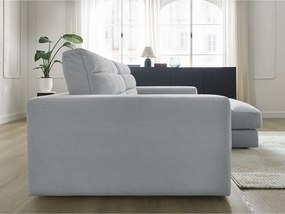 Jasnoszary aksamitny narożnik (prawostronny/z szezlongiem) Sierra – Bobochic Paris
