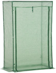 Outsunny szklarnia cieplarnia na pomidory, szklarnia ogrodowa, skrzynia z drzwiami zwijanymi stalowa zielona 100x50x150cm