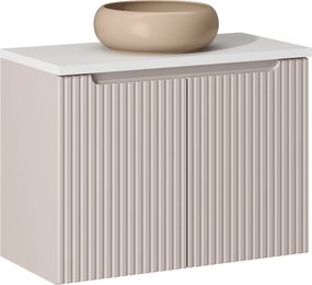 Szafka 2-drzwiowa Nova 80 cm z umywalką Wiki, kaszmir mat/biały mat
