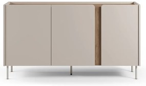 Kremowo-naturalna komoda w dekorze dębu 150x82,5x40,5 cm Lucile – Marckeric