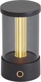 Zewnętrzna lampa stołowa czarna ładowalna z stacją ładującą IP65 - Grill