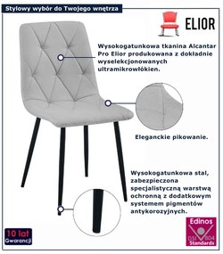 Jasnoszare pikowane krzesło tapicerowane W2-H56