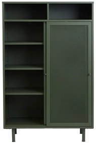 Ciemnozielona metalowa szafka z drzwiami przesuwnymi 90x140x40 cm Veep – Unique Furniture