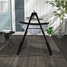 Outsunny Stojak do Hamaków Czarny 263x89x100cm | Aosom PL