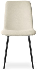 Zestaw jadalniany 1 + 4, stół CITY 110x75 cm dąb artisan + kremowe krzesło jadalniane RIFT z czarnymi nogami