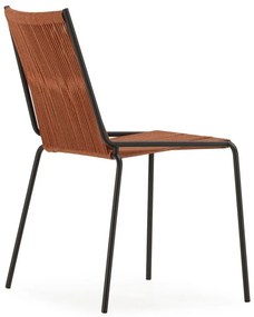 Metalowe krzesła zestaw sztaplowane 2 szt. w kolorze terakoty Emily – Marckeric