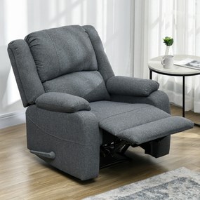 HOMCOM Fotel relaksacyjny z funkcją leżenia i podnóżkiem, regulowany, do 150 kg, rama stalowa, 90 x 96 x 98 cm, Szary
