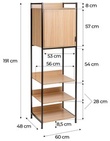 Szafa otwarta w naturalnym kolorze 60x190x48 cm Armarios – Casa Selección