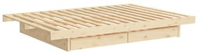 Naturalne łóżko z litego drewna sosnowego ze schowkiem i stelażem 120x200 cm Kanso – Karup Design
