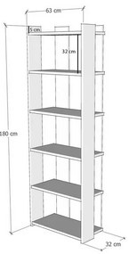 Biblioteczka Sakran White and Walnut