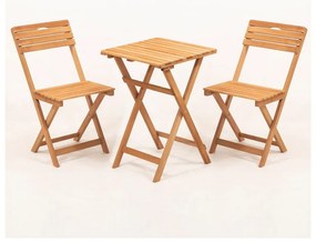 Zestaw mebli ogrodowych z litego drewna bukowego dla 2 osób – Floriane Garden