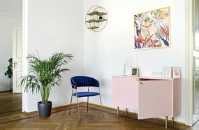 Aksamitne krzesło w stylu glamour na złotym stelażu Margo