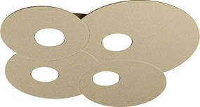 Okrągła lampa sufitowa Toplight Cloud 4-punktowa z oprawką GX53, struktura w kolorze piaskowym, nowoczesny design 49x48x3 cm