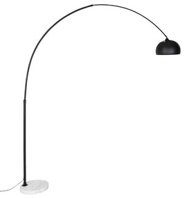 Luk Nowoczesna lampa łukowa czarna z białym, regulowanym kloszem - XXL Nowoczesny Oswietlenie wewnetrzne