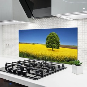 Panel Szklany do Kuchni Samotne Drzewo w Polu